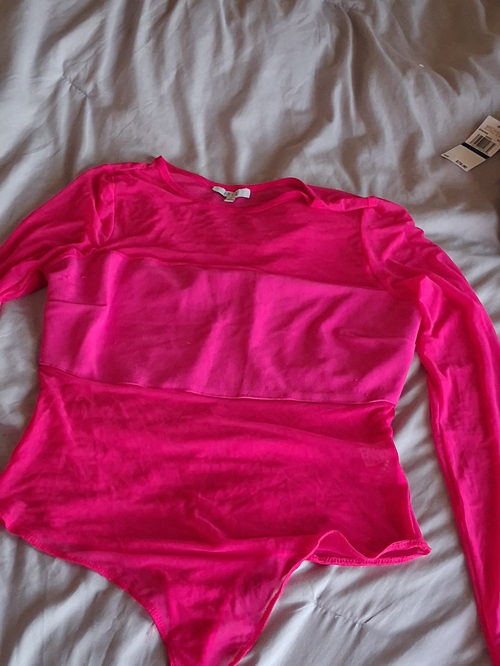 iris Hot Pink Long Sleeve Bodysuit